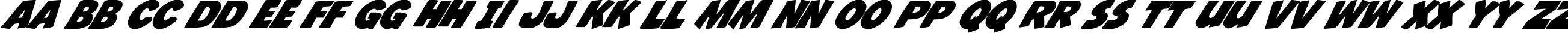 Пример написания английского алфавита шрифтом Jack's Candlestick Italic
