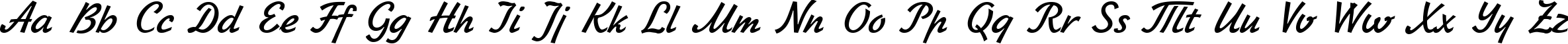 Пример написания английского алфавита шрифтом Jikharev Bold Italic:001.017