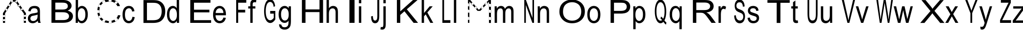 Пример написания английского алфавита шрифтом JuliaSoft Special Font W2