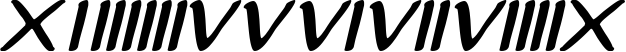 Пример написания цифр шрифтом Justinian Italic