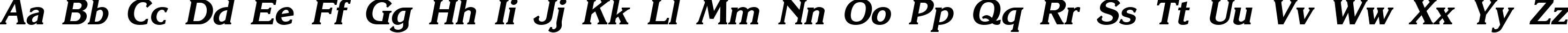 Пример написания английского алфавита шрифтом Karelia Bold Italic