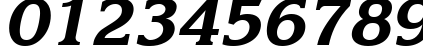 Пример написания цифр шрифтом Karelia Bold Italic