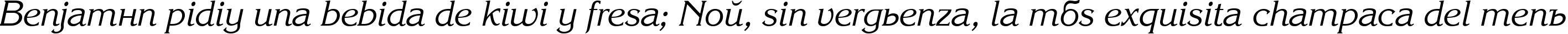 Пример написания шрифтом Karina Italic текста на испанском Пример написания шрифтом Karina Italic текста на испанском