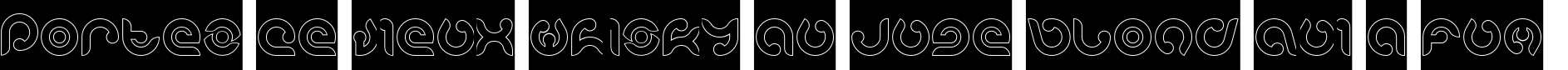 Пример написания шрифтом KIOSHIMA-Outlined-Inverse текста на французском