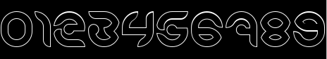 Пример написания цифр шрифтом KIOSHIMA-Outlined-Inverse