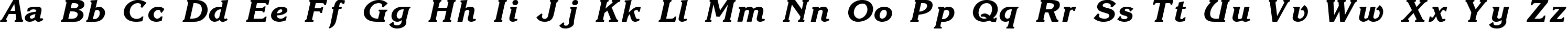 Пример написания английского алфавита шрифтом Korinna Bold-Italic