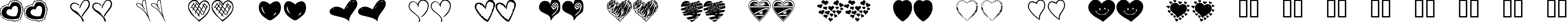 Пример написания английского алфавита шрифтом KR Heartalicious