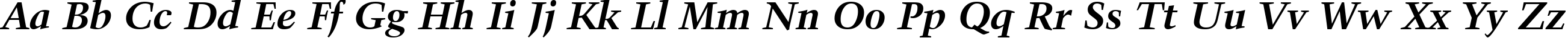 Пример написания английского алфавита шрифтом Kuenstler 480 Bold Italic BT