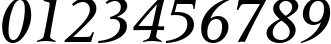 Пример написания цифр шрифтом Latin 725 Medium Italic BT
