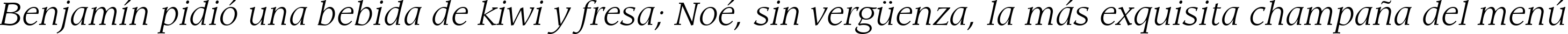 Пример написания шрифтом Leawood Book Italic BT текста на испанском