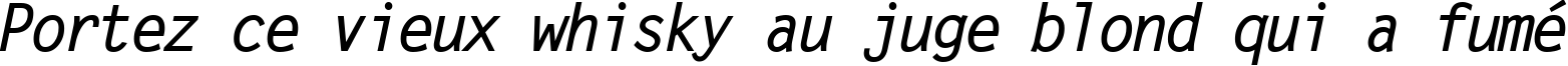 Пример написания шрифтом Letter Gothic Bold Italic текста на французском