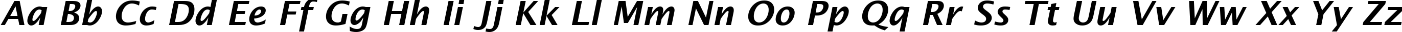 Пример написания английского алфавита шрифтом Lucida Sans Demibold Italic