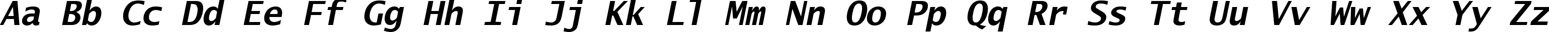 Пример написания английского алфавита шрифтом Lucida Sans Typewriter Bold Oblique