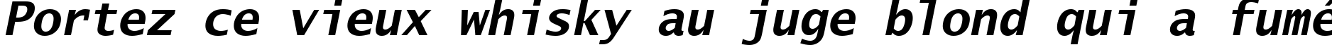 Пример написания шрифтом Lucida Sans Typewriter Bold Oblique текста на французском