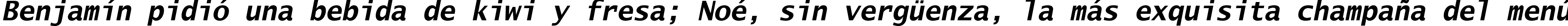 Пример написания шрифтом Lucida Sans Typewriter Bold Oblique текста на испанском