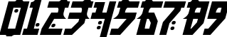 Пример написания цифр шрифтом Manga Bold Italic