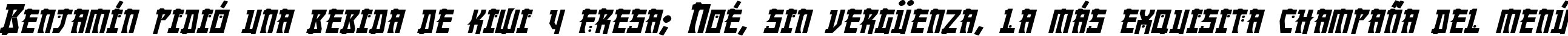 Пример написания шрифтом Manga Bold Italic текста на испанском