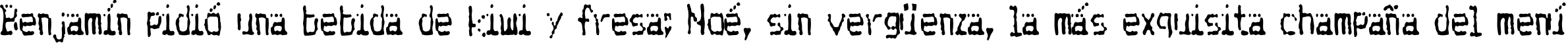 Пример написания шрифтом MatrixDot-Condensed текста на испанском Пример написания шрифтом MatrixDot-Condensed текста на испанском