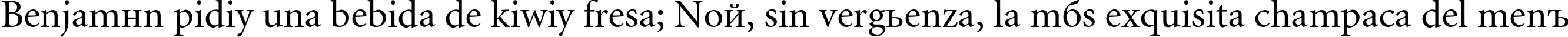 Пример написания шрифтом Minion текста на испанском