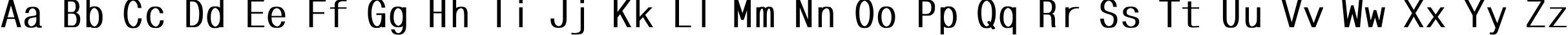 Пример написания английского алфавита шрифтом MonoCondensed Bold
