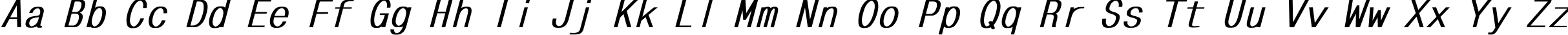 Пример написания английского алфавита шрифтом MonoCondensed Bold Italic