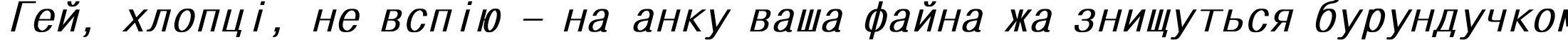 Пример написания шрифтом MonoCondensed Bold Italic текста на украинском
