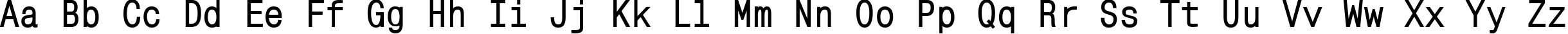 Пример написания английского алфавита шрифтом MonoCondensedCTT Bold