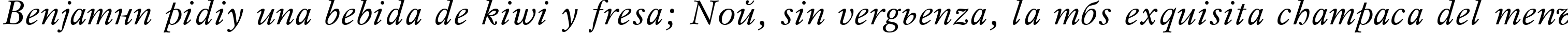 Пример написания шрифтом MyslCTT Italic текста на испанском Пример написания шрифтом MyslCTT Italic текста на испанском