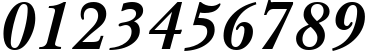 Пример написания цифр шрифтом New Baskerville Bold Italic BT