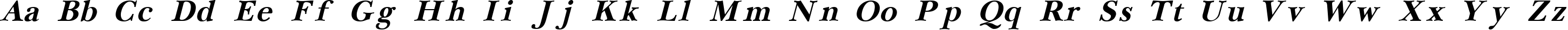 Пример написания английского алфавита шрифтом NewBaskerville Cyrillic Bold Italic