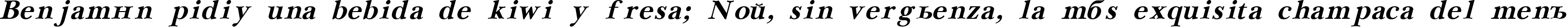 Пример написания шрифтом NewBaskerville Cyrillic Bold Italic текста на испанском