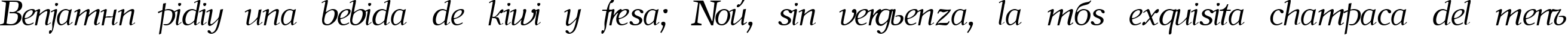 Пример написания шрифтом NewJournal Cyrillic Italic текста на испанском Пример написания шрифтом NewJournal Cyrillic Italic текста на испанском