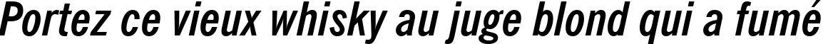 Пример написания шрифтом News Gothic Bold Condensed Italic BT текста на французском