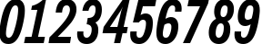 Пример написания цифр шрифтом News Gothic Bold Condensed Italic BT