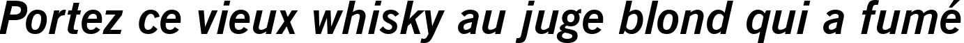 Пример написания шрифтом News Gothic Bold Italic BT текста на французском