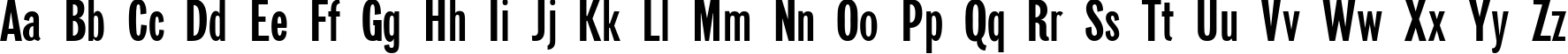 Пример написания английского алфавита шрифтом NewspaperSansCTT