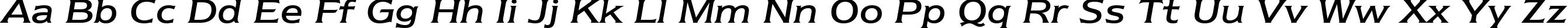 Пример написания английского алфавита шрифтом Newtext Regular Italic BT