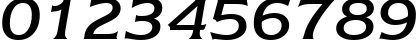 Пример написания цифр шрифтом Newtext Regular Italic BT