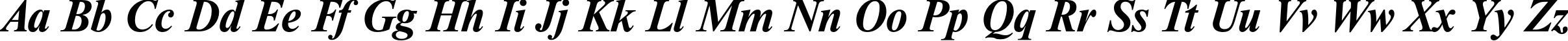 Пример написания английского алфавита шрифтом NewtonC-BoldItalic