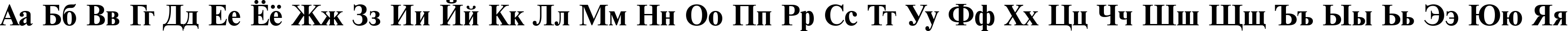 Пример написания русского алфавита шрифтом NewtonCTT Bold