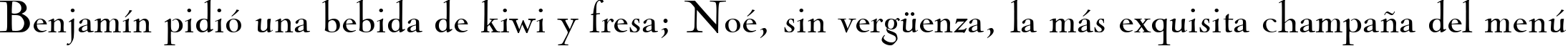 Пример написания шрифтом NicolasCocTReg текста на испанском