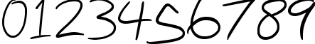 Пример написания цифр шрифтом Nihilschiz Handwriting