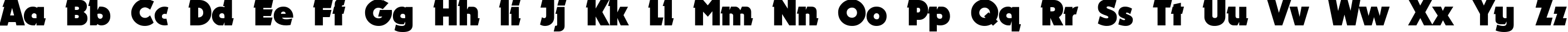 Пример написания английского алфавита шрифтом Nougat ExtraBlack