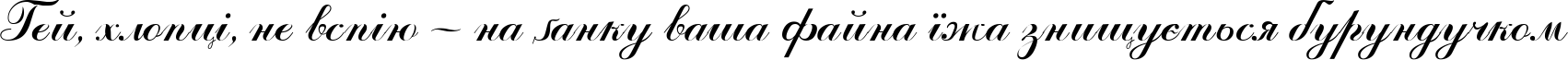 Пример написания шрифтом Odessa Script Cyr текста на украинском