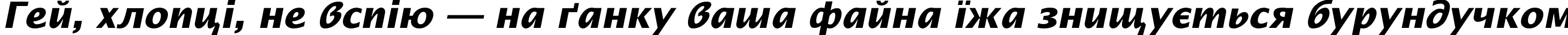Пример написания шрифтом OfficeTypeSans-Bold-Italic текста на украинском