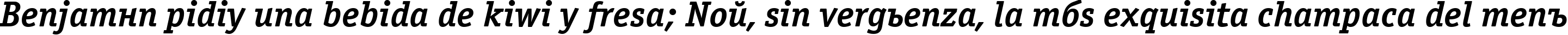 Пример написания шрифтом OfficinaSerifCTT BoldItalic текста на испанском