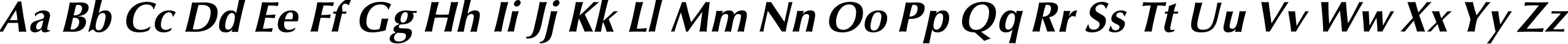 Пример написания английского алфавита шрифтом Opium-Bold-Italic