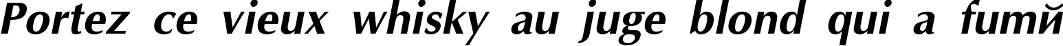 Пример написания шрифтом Optima Bold Italic текста на французском