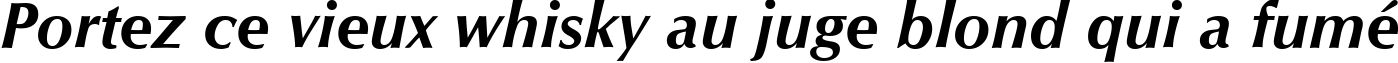 Пример написания шрифтом Optimum Bold Italic текста на французском