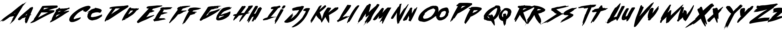Пример написания английского алфавита шрифтом Outrun future Bold Italic